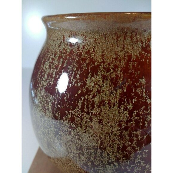 Partylite Brown & Gold Speckled Ceramic Vase Or Candle Holder Vintage - Picture 5 of 9